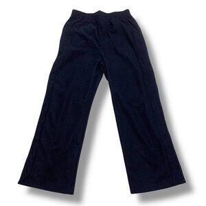 Halara Women’s Pants Blue Corduroy Sz L- Tall Elastic Waist Wide Legs Comfort Lo